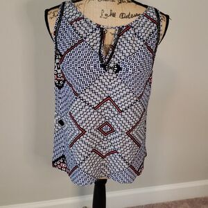 EUC Greylin abstract print sleeveless top